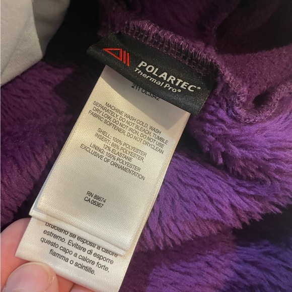 Vintage Mountain Hardwear Fleece Full Zip Up Jacket Women’s Medium Purple Winter - Picture 11 of 11